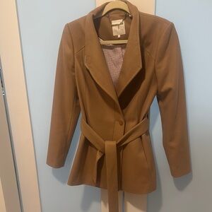 Ted Baker Elegant Tan Women's Belted Camel Coat